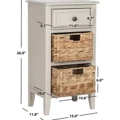 Kirklands Home Accent & End Tables|Vintage Wood Baskets Everly Accent Table Gray