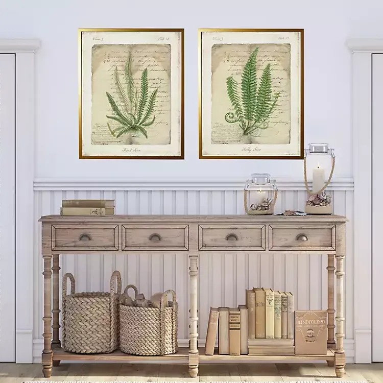 Kirklands Home Framed Art|Vintage Green Ferns Framed Art Prints, Set of 2