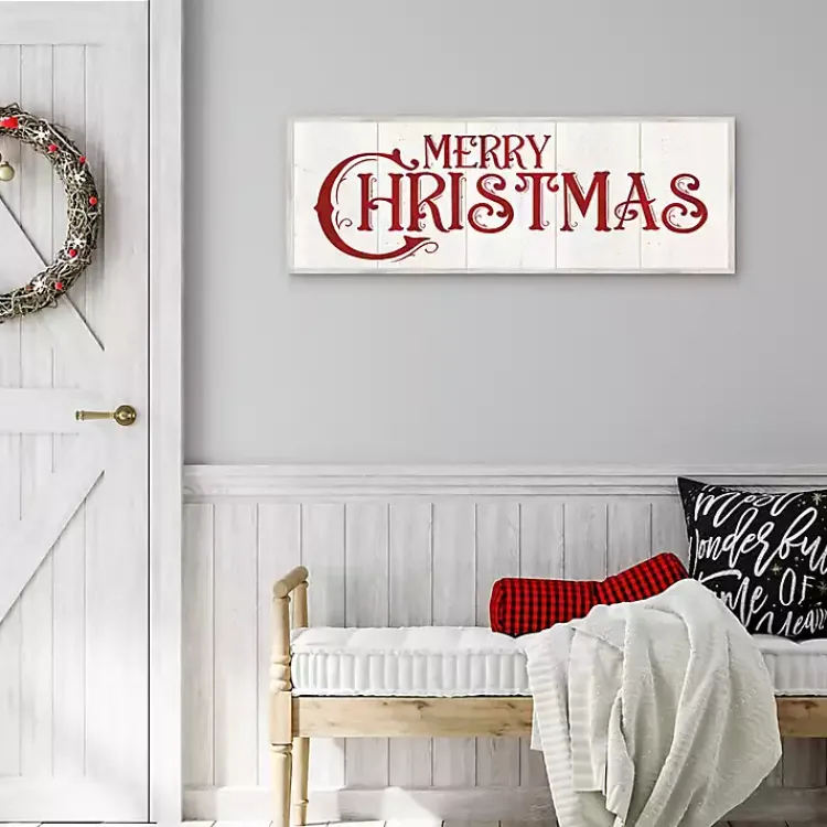 Best Vintage Merry Christmas Canvas Wall Plaque Christmas Art & Wall Decor