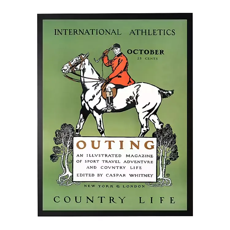 Kirklands Home Framed Art|Vintage Polo Magazine Cover Framed Wall Art Green