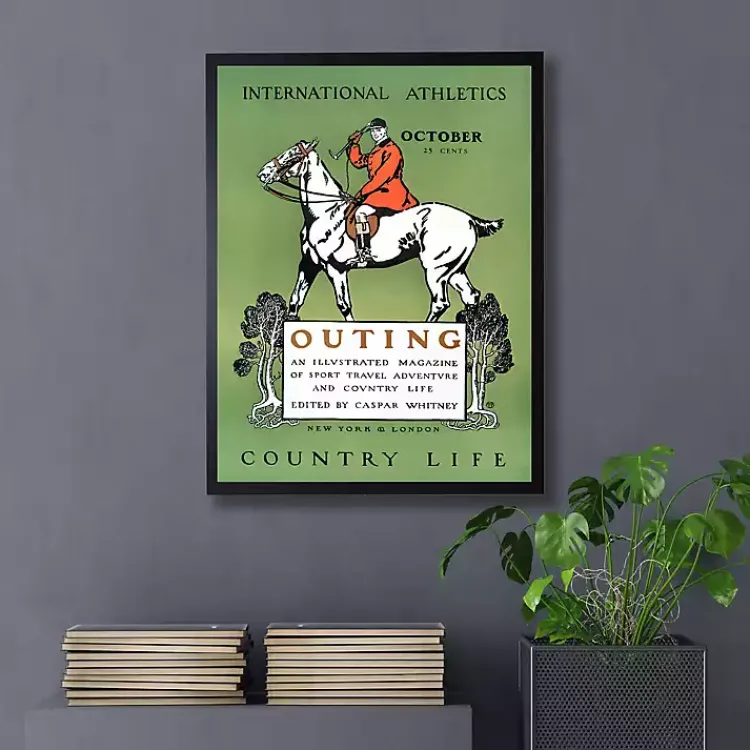 Kirklands Home Framed Art|Vintage Polo Magazine Cover Framed Wall Art Green