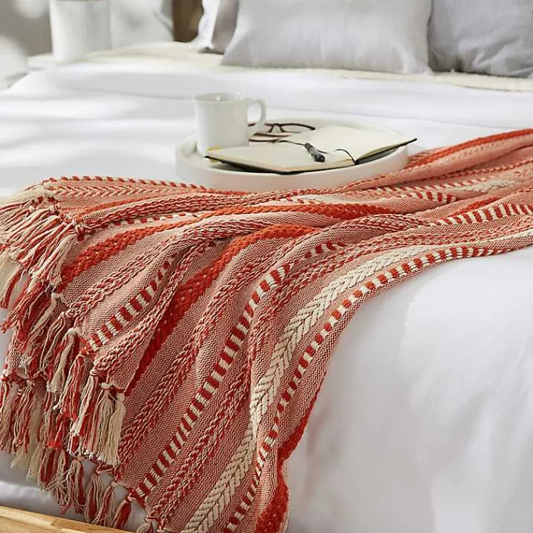 Outlet Vintage Braided Fringe Throw Blankets & Throws