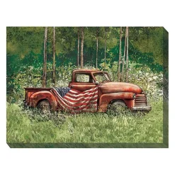 Kirklands Home Outdoor Wall Decor|Vintage Truck Outdoor Canvas Art Print, 40x30 in.