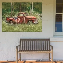 Kirklands Home Outdoor Wall Decor|Vintage Truck Outdoor Canvas Art Print, 40x30 in.