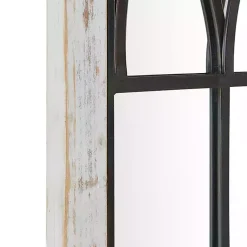 Kirklands Home Decorative Mirrors|Vista Arched Windowpane Mirror Ivory