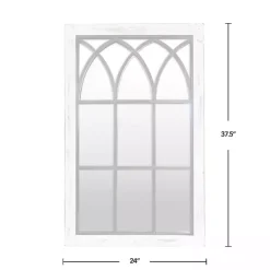Kirklands Home Decorative Mirrors|Vista Arched Windowpane Mirror Ivory