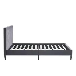 Kirklands Home Beds & Headboards|Viv Charcoal Diamond Tufted Queen Bed Frame Gray