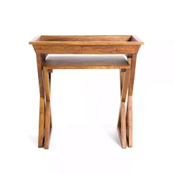 Kirklands Home Accent & End Tables|Walnut Acacia Wood 2-pc. End Table Set Brown