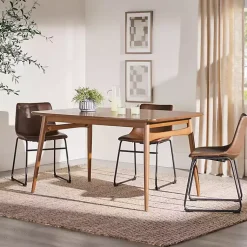 Kirklands Home Dining Tables|Walnut Ash Wood Mid-Century Modern Dining Table Brown