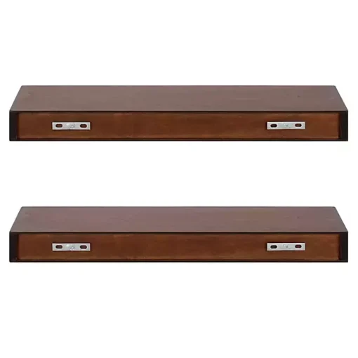 Kirklands Home Shelves|Walnut Brown Floating Shelves, Set of 2
