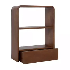 Kirklands Home Shelves|Walnut Kato Single Drawer Wall Shelf Brown