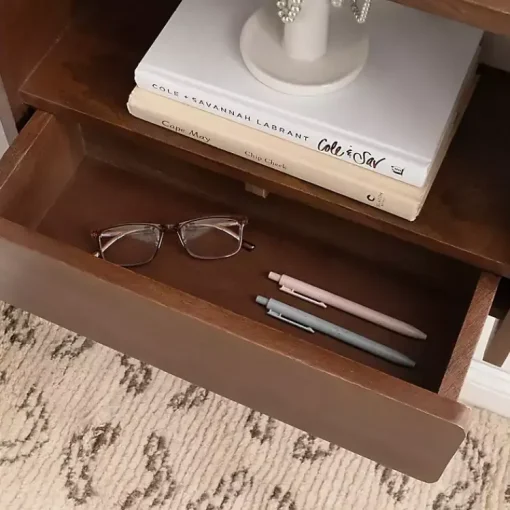 Kirklands Home Shelves|Walnut Kato Single Drawer Wall Shelf Brown