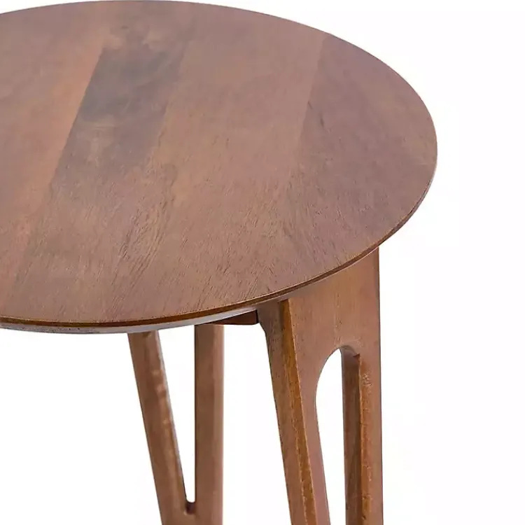 Kirklands Home Accent & End Tables|Walnut Mango Wood Round Kershaw Accent Table Brown
