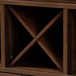 Kirklands Home Cabinets & Sideboards|Walnut Brown Open Shelf Wine Cabinet