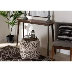 Kirklands Home Console Tables|Walnut Wood Frame Splayed Legs Console Brown