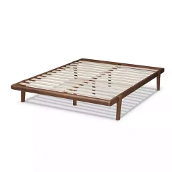 Kirklands Home Beds & Headboards|Walnut Wood Full Platform Bed Brown