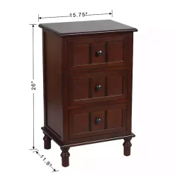 Kirklands Home Accent & End Tables|Walnut 3-Drawer Winne Accent Table Brown