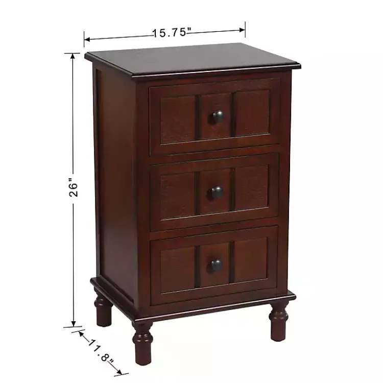 Kirklands Home Accent & End Tables|Walnut 3-Drawer Winne Accent Table Brown