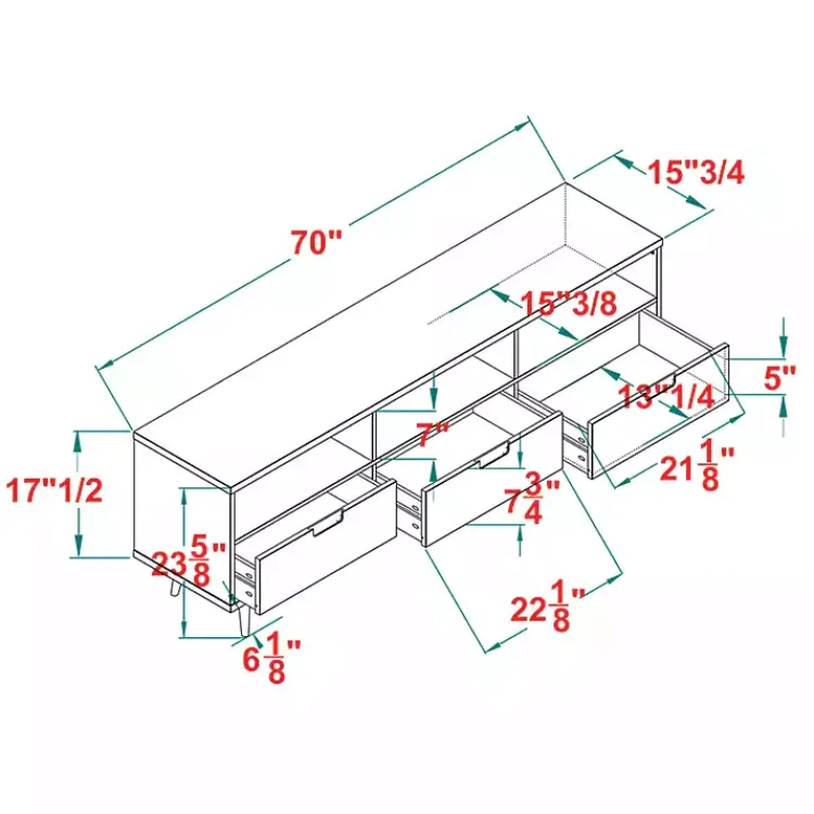 Kirklands Home Tv Stands & Media Consoles|Walnut 3-Drawer Wood TV Stand Brown