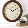 Kirklands Home Clocks|Walnut Garrison Wooden Wall Clock