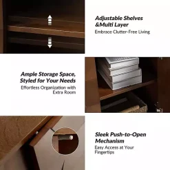 Kirklands Home Cabinets & Sideboards|Walnut Geometric Mabel 2-Door Cabinet Brown