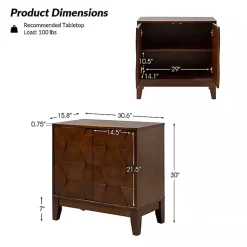 Kirklands Home Cabinets & Sideboards|Walnut Geometric Mabel 2-Door Cabinet Brown