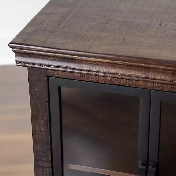 Kirklands Home Cabinets & Sideboards|Walnut Henry Cabinet with Glass Doors Brown