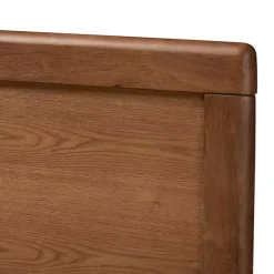 Kirklands Home Beds & Headboards|Walnut Inset Paneling Platform Queen Bed Brown