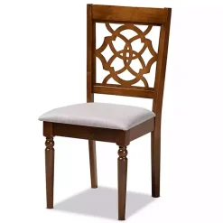 Kirklands Home Dining Chairs|Walnut Lylah Upholstered Dining Chairs, Set of 4 Gray