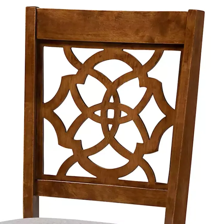 Kirklands Home Dining Chairs|Walnut Lylah Upholstered Dining Chairs, Set of 4 Gray