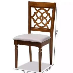 Kirklands Home Dining Chairs|Walnut Lylah Upholstered Dining Chairs, Set of 4 Gray