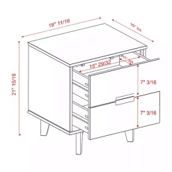 Kirklands Home Nightstands|Walnut Mid-Century Modern 2-Drawer Nightstand Brown