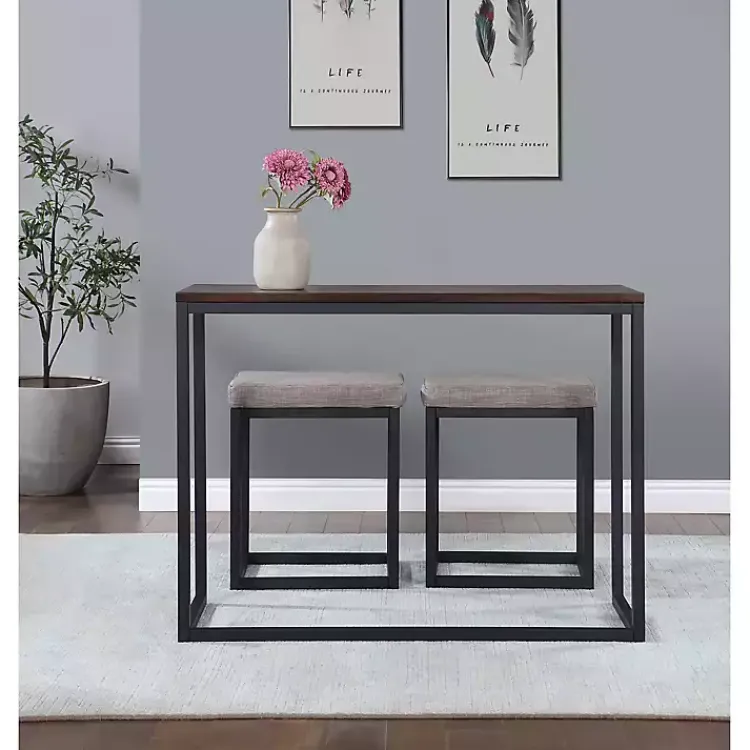 Kirklands Home Dining Sets|Walnut Nesting Counter Table and Stools, Set of 3