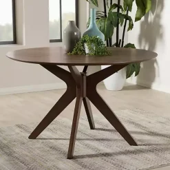 Kirklands Home Dining Tables|Walnut Round Monte Dining Table Brown