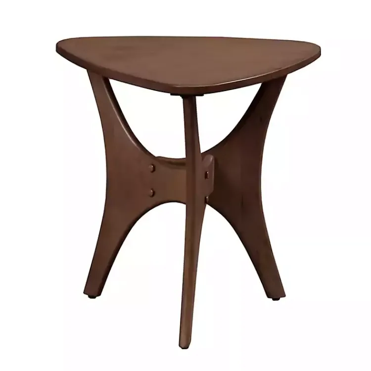 Kirklands Home Accent & End Tables|Walnut Triangle Modern Accent Table Brown