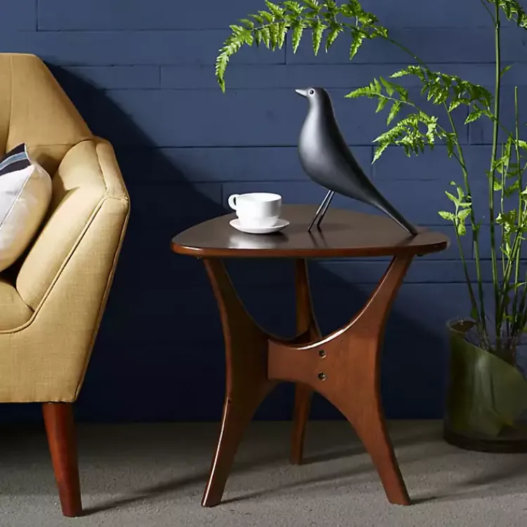 Kirklands Home Accent & End Tables|Walnut Triangle Modern Accent Table Brown