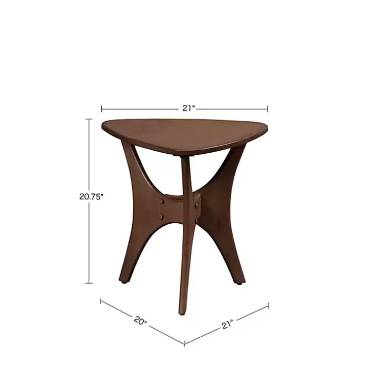 Kirklands Home Accent & End Tables|Walnut Triangle Modern Accent Table Brown