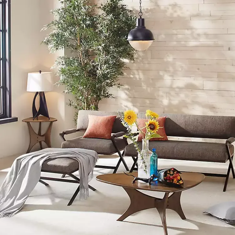 Kirklands Home Coffee Tables|Walnut Triangle Modern Coffee Table Brown