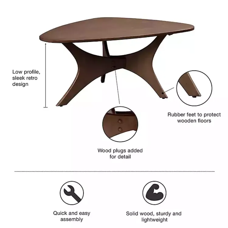 Kirklands Home Coffee Tables|Walnut Triangle Modern Coffee Table Brown