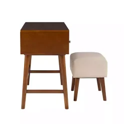 Kirklands Home Dressers & Chests|Walnut Viola Flip-Top 2-pc. Vanity Set Brown