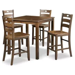Kirklands Home Dining Sets|Walnut Wood Brooke 5-pc. Counter Height Set Brown