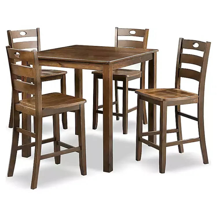 Kirklands Home Dining Sets|Walnut Wood Brooke 5-pc. Counter Height Set Brown