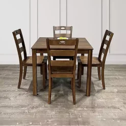 Kirklands Home Dining Sets|Walnut Wood Brooke 5-pc. Dining Furniture Set Brown