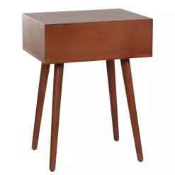 Kirklands Home Accent & End Tables|Walnut Wood 1-Drawer Arthur Accent Table Brown