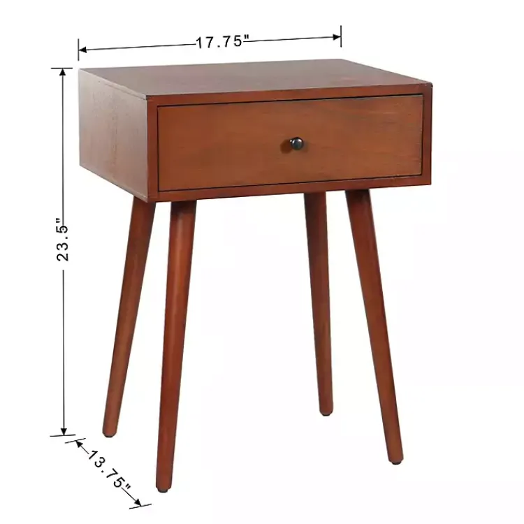 Kirklands Home Accent & End Tables|Walnut Wood 1-Drawer Arthur Accent Table Brown