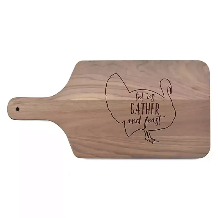 Kirklands Home Serving & Entertaining|Walnut Wood Let Us Gather & Feast Cutting Board Brown