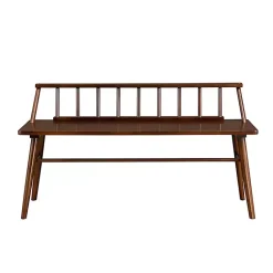 Kirklands Home Benches & Ottomans|Walnut Wood Low Back Spindle Bench Brown