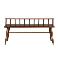 Kirklands Home Benches & Ottomans|Walnut Wood Low Back Spindle Bench Brown