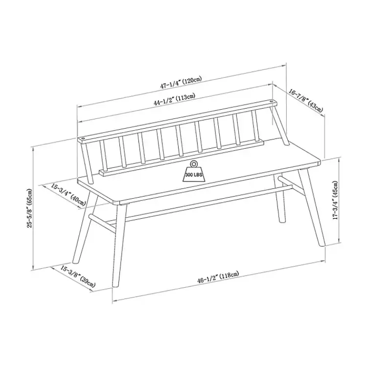 Kirklands Home Benches & Ottomans|Walnut Wood Low Back Spindle Bench Brown
