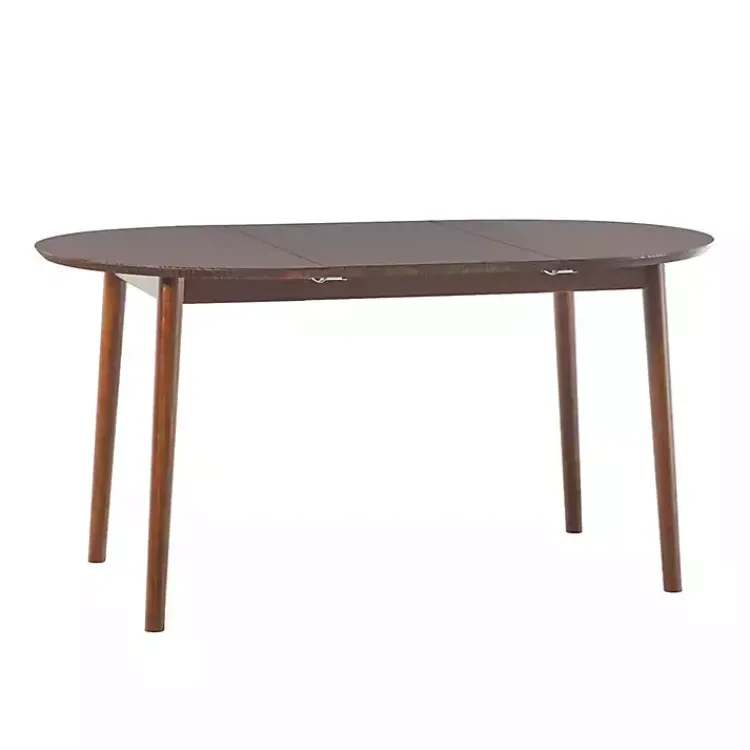 Kirklands Home Dining Tables|Walnut Wood Oval Dining Table with Leaf Brown